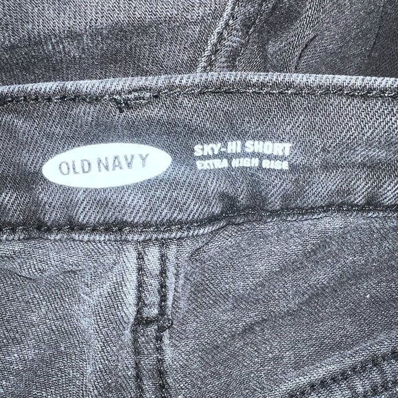 Old Navy Women Sky Hi Short Bermuda Denim Jean Shorts Black - Picture 5 of 6